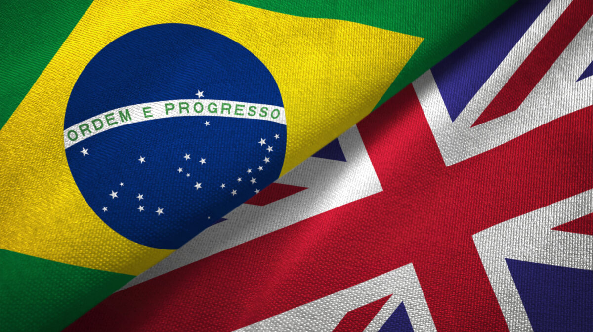 Brazil and United Kingdom flags